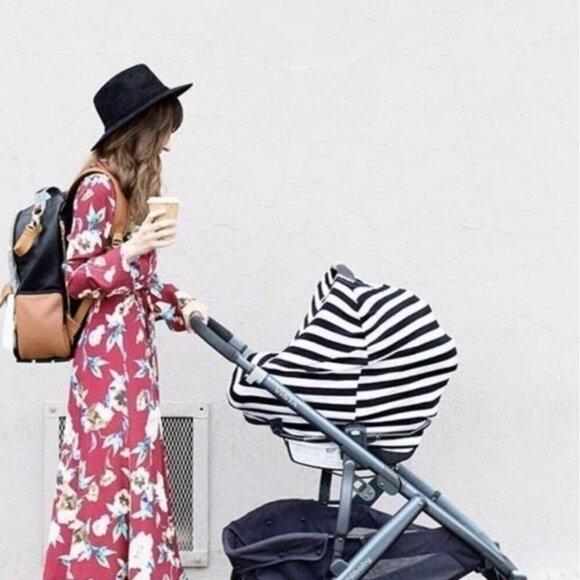 Belle On The Go 6 in 1 Multi Use Cover Striped High Chair Car Seat Nursing Wrap - Picture 5 of 15